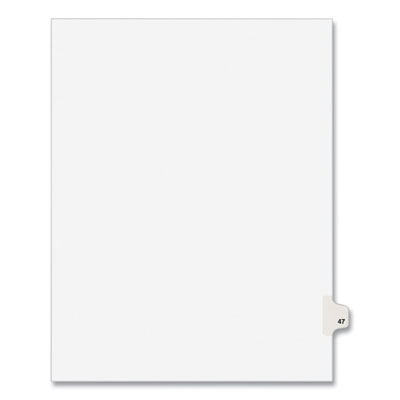 Exhibit Tab Index Dividers, Avery  #47, 11 X 8.5, White, 25/pack,